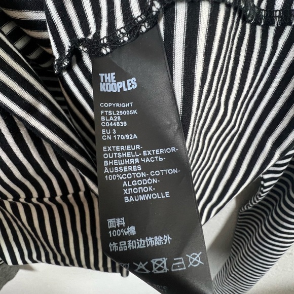 NWT The Kooples Monochrome Striped Top Size 3 or Large - Picture 4 of 4